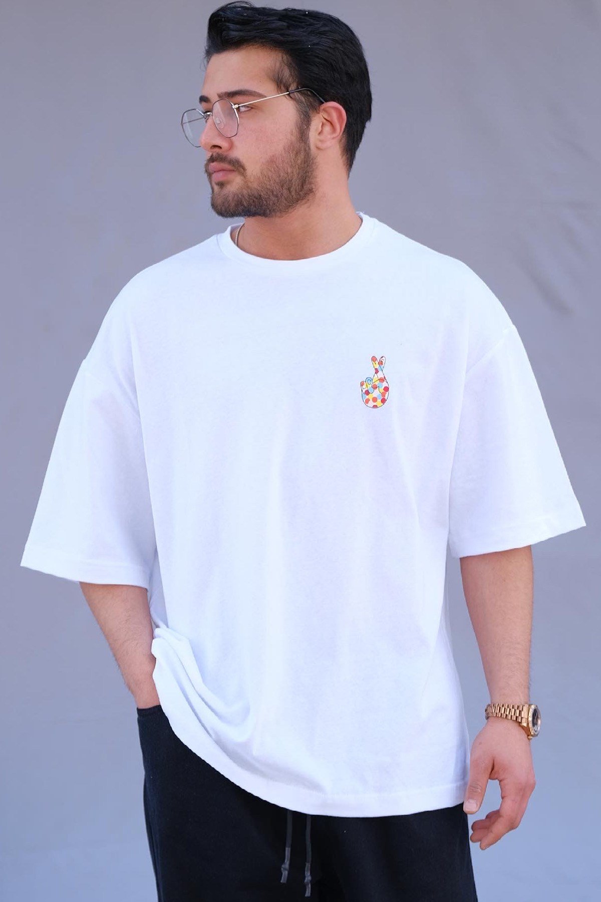 Oversize Beyaz T-Shirt Love