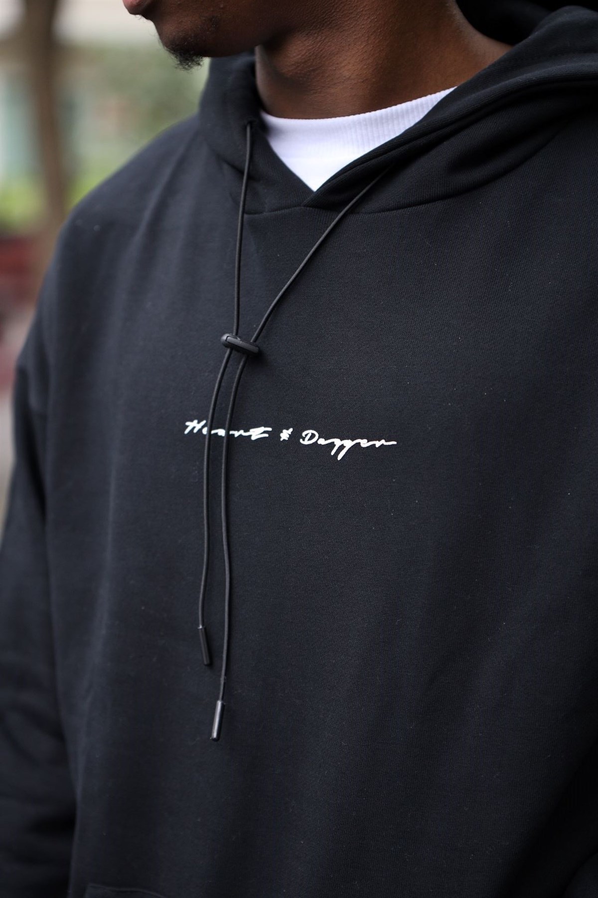 OVERSIZE BLACK SAMPLE KAPÜŞONLU SWEATSHIRT