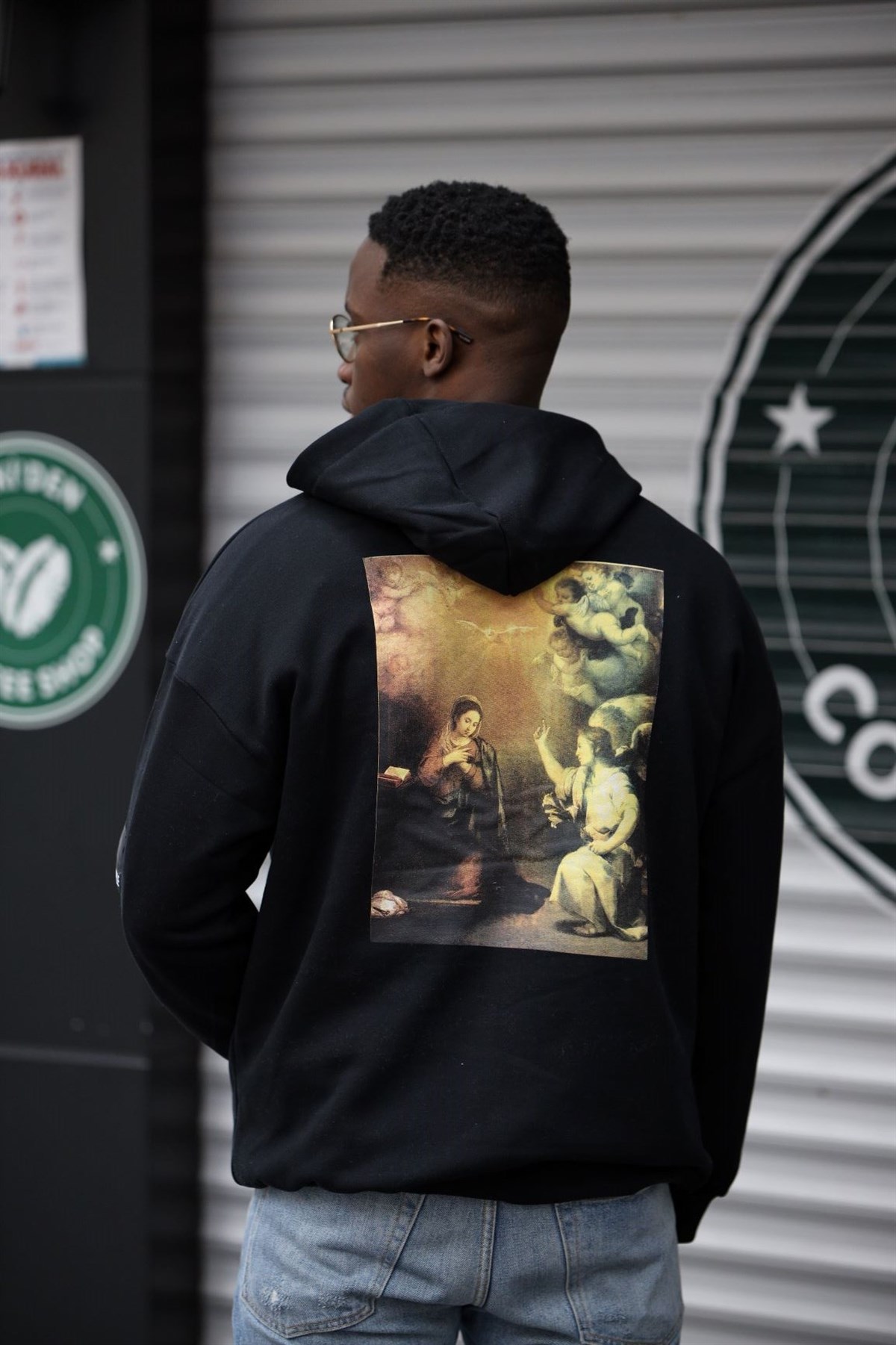 OVERSIZE BLACK SAMPLE KAPÜŞONLU SWEATSHIRT