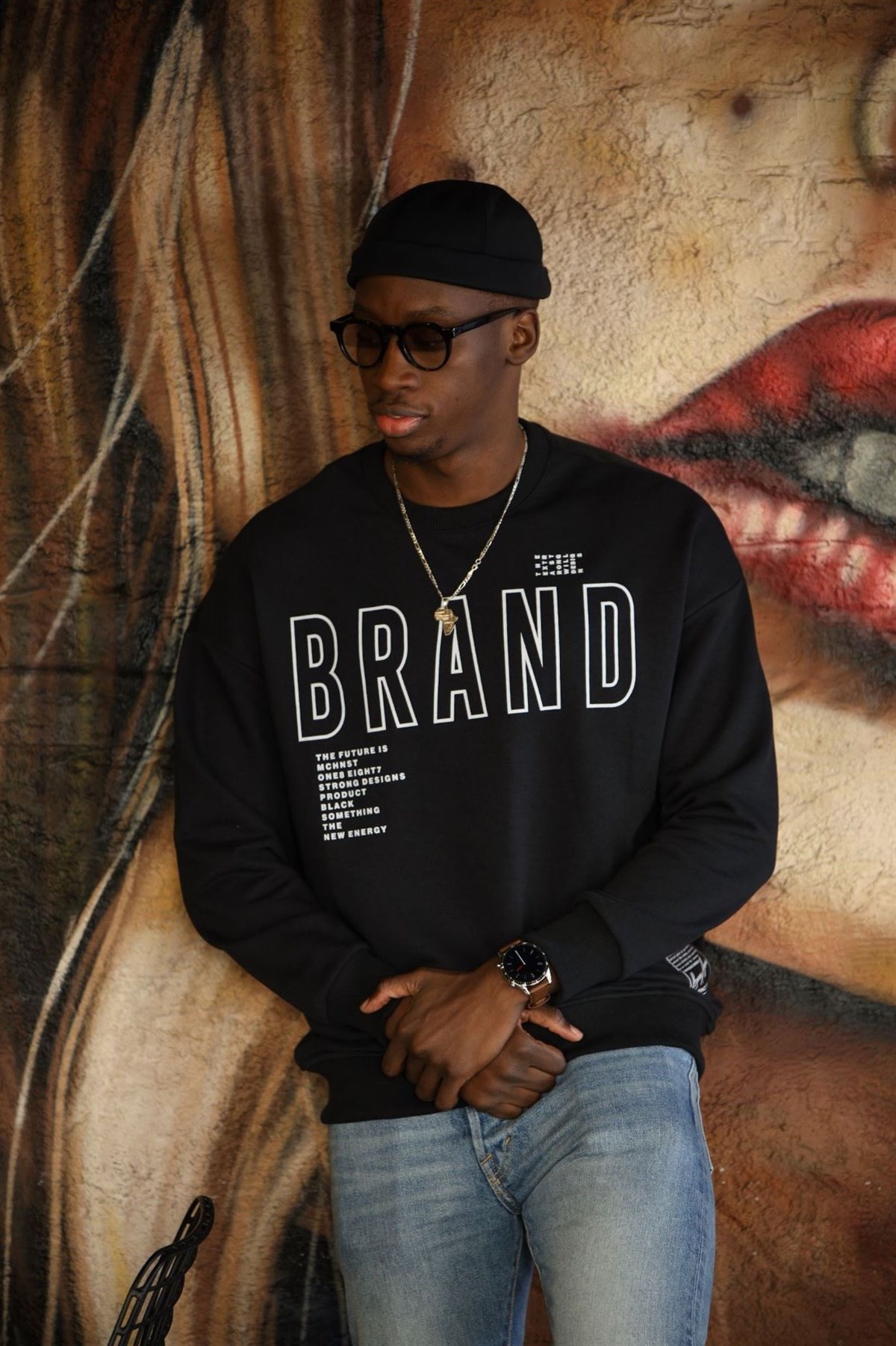 OVERSIZE BRAND SWEATSHIRT SİYAH