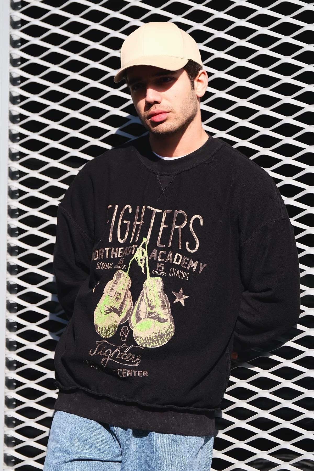 Oversize Çift Taraflı Sweatshirt