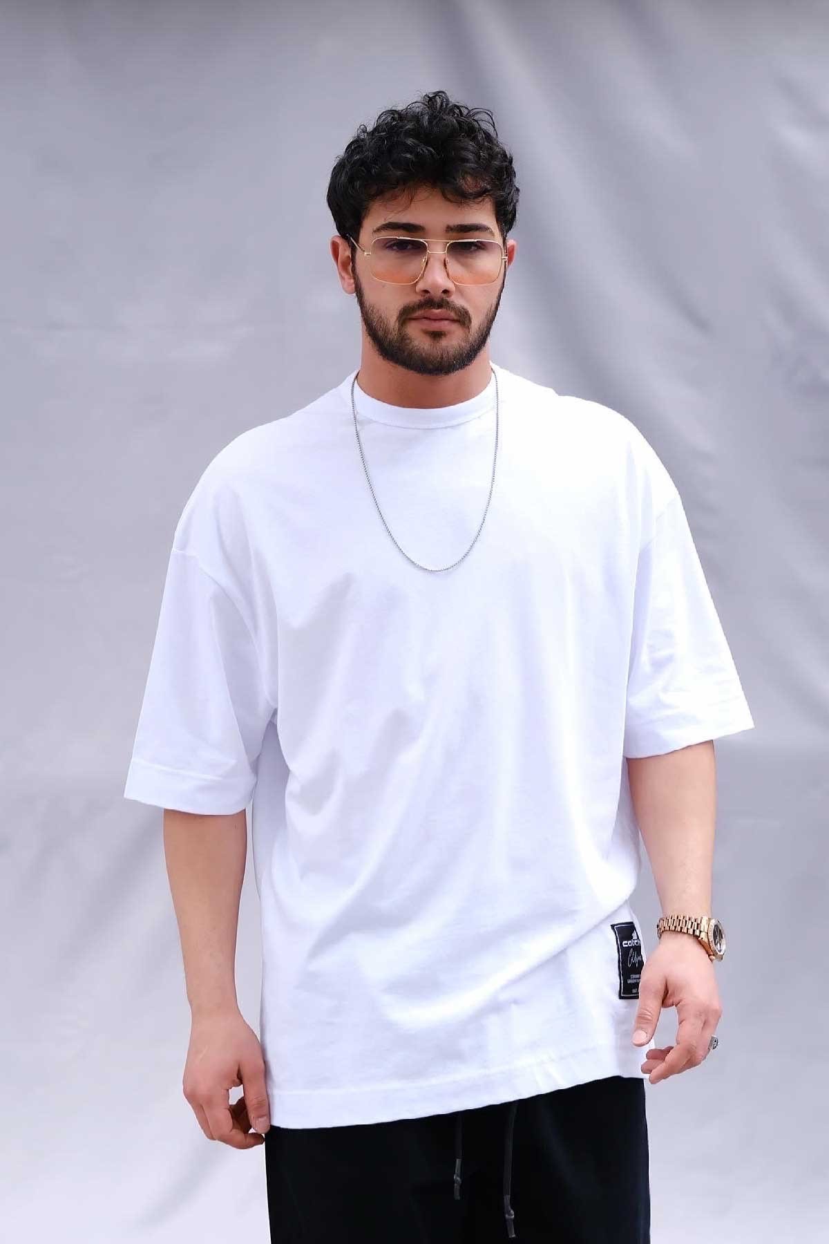 Oversize Dark Future T-Shirt Beyaz