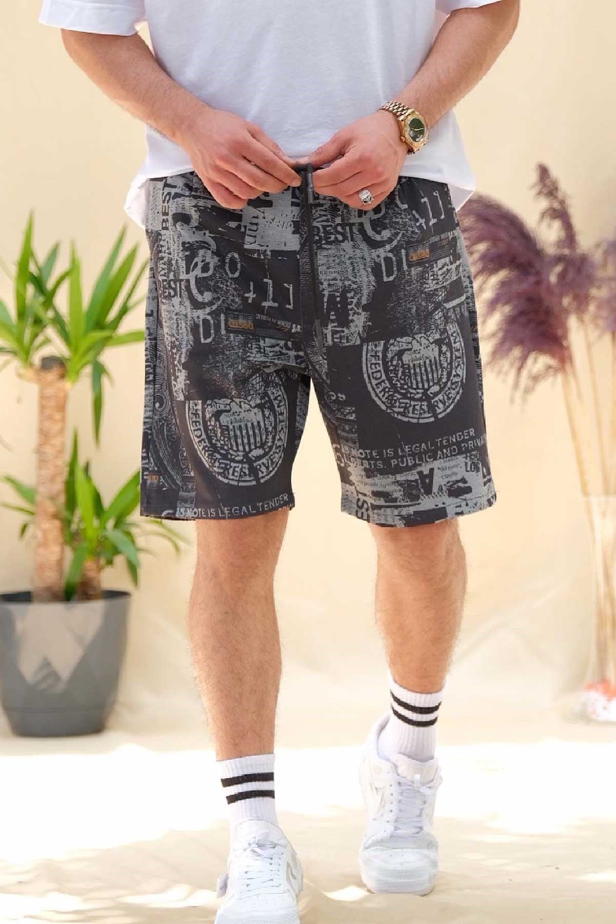 Oversize Dijital Baskılı Şort 