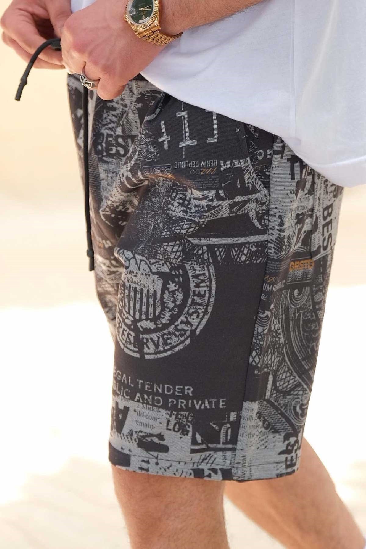 Oversize Dijital Baskılı Şort 