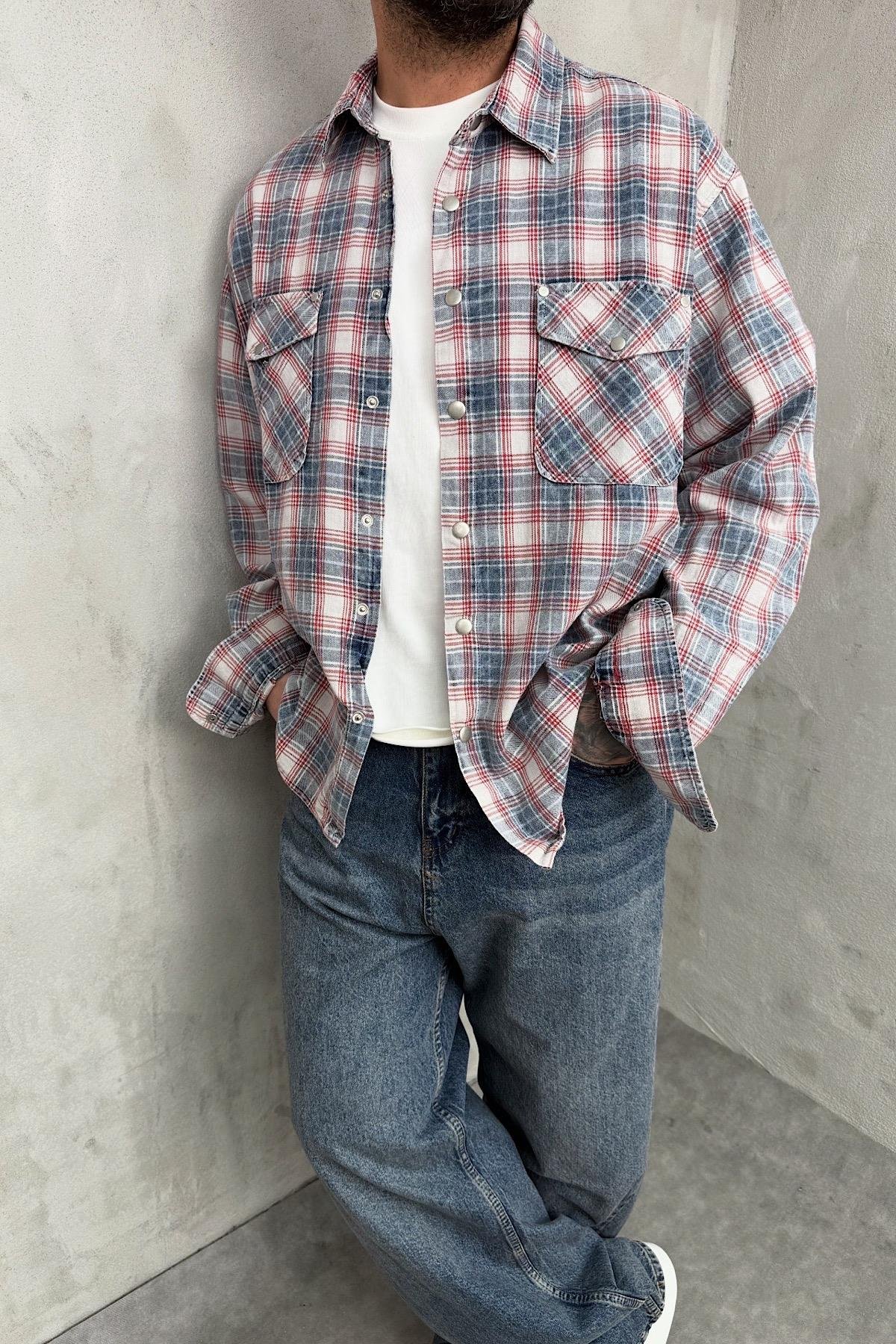 Oversize Ekose Gömlek