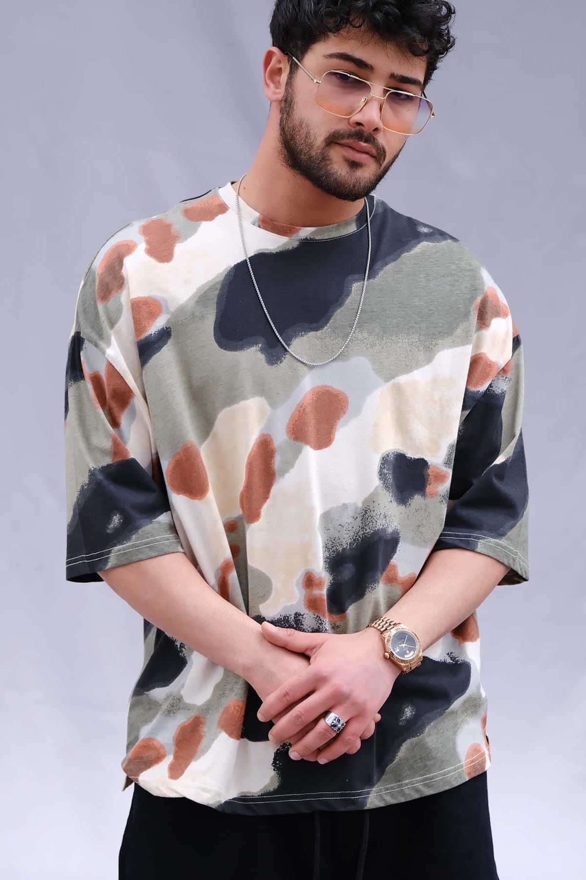 Oversize Kamuflaj T-Shirt 