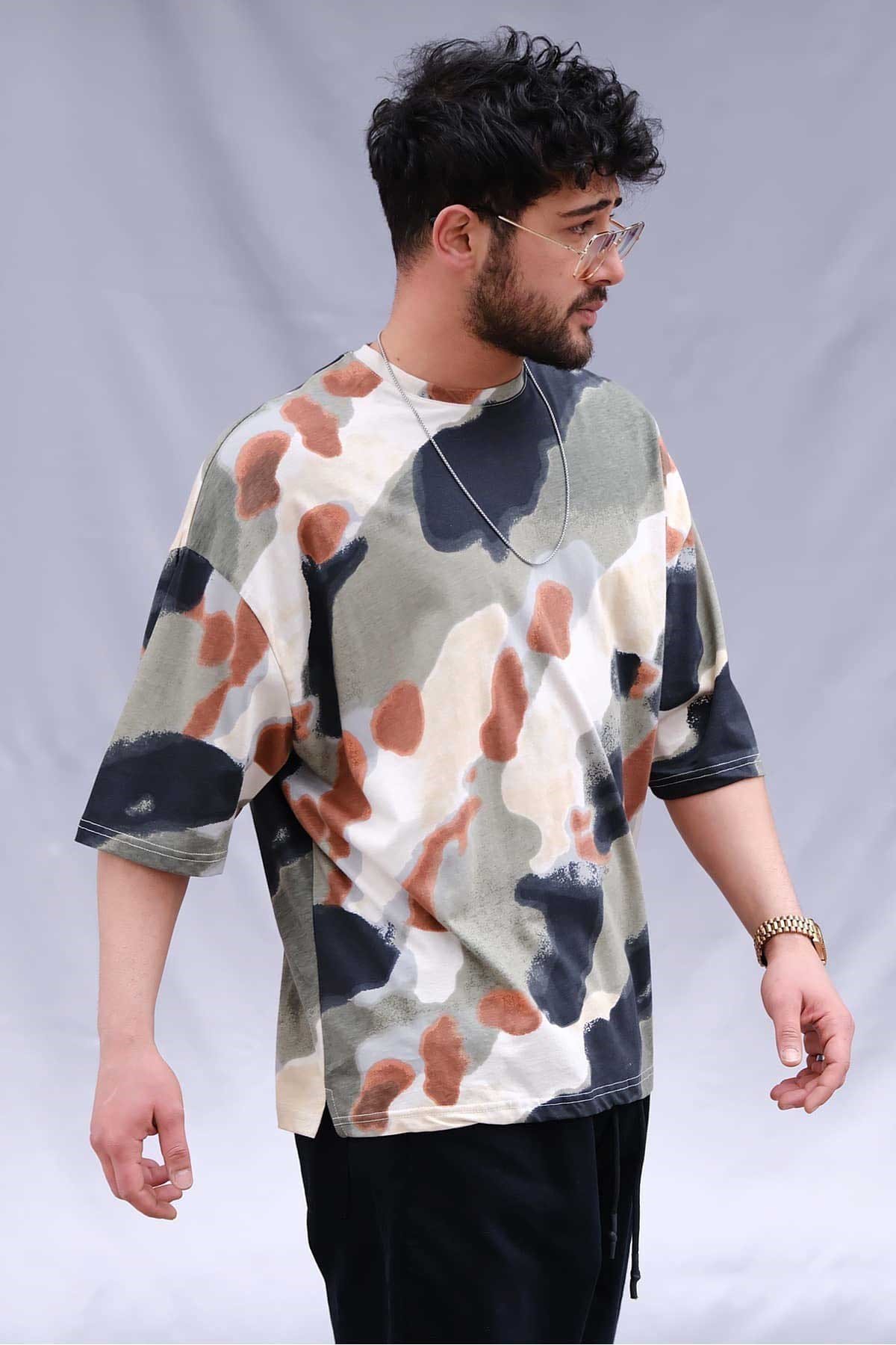 Oversize Kamuflaj T-Shirt 