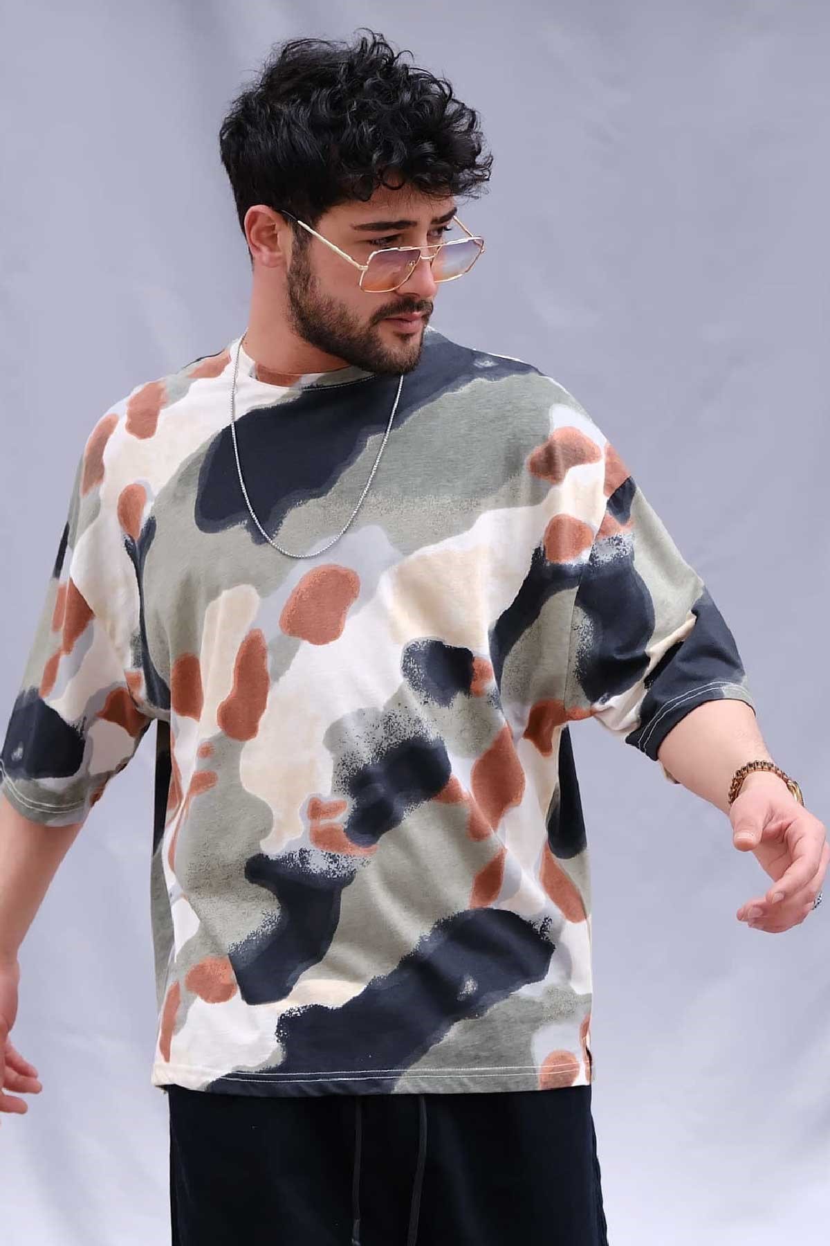 Oversize Kamuflaj T-Shirt 