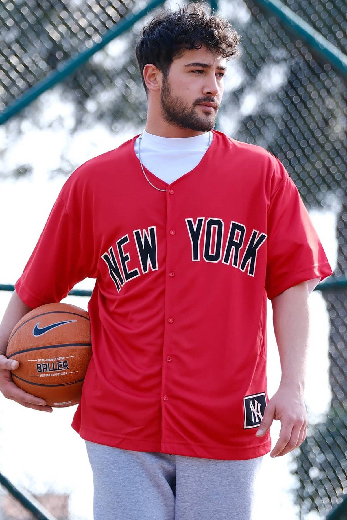 Oversize Kırmızı NY Forma