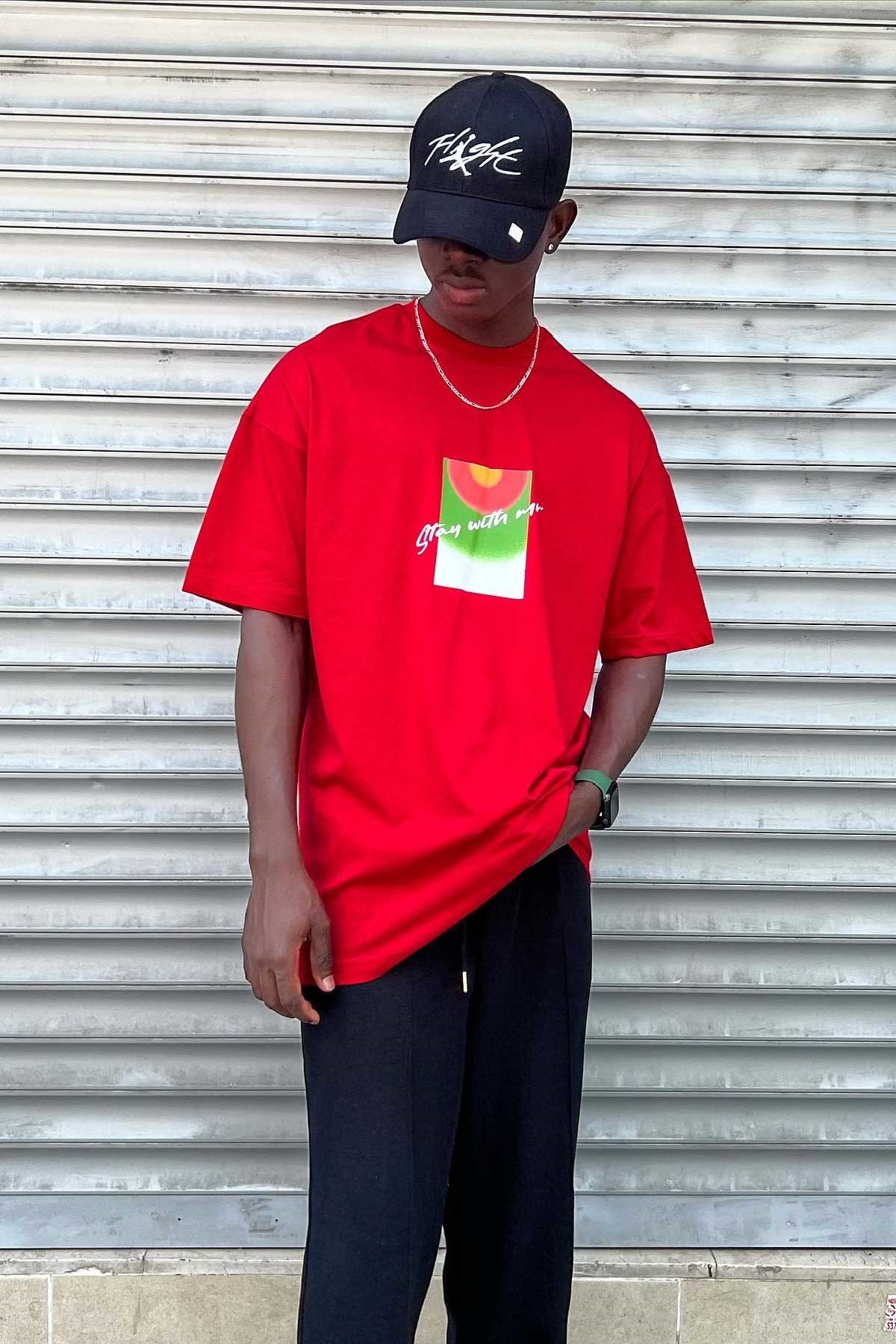 Oversize Kırmızı T-Shirt