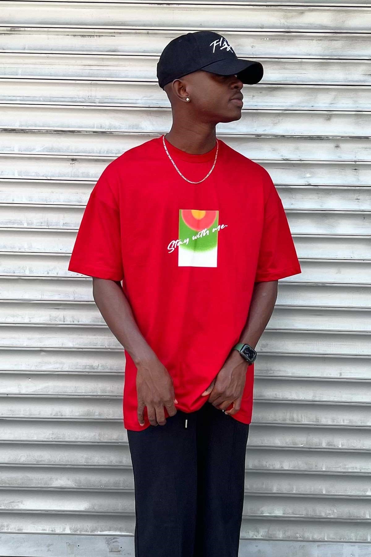 Oversize Kırmızı T-Shirt