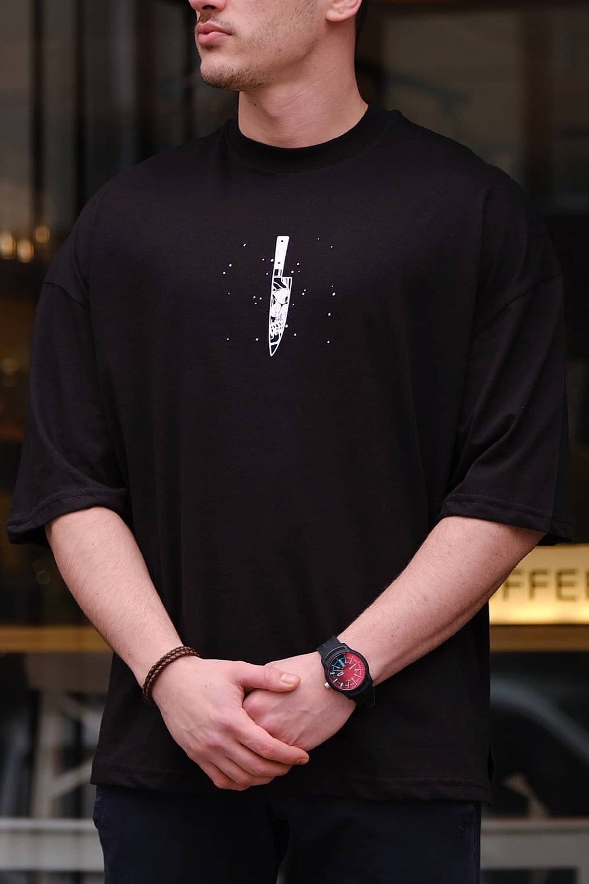 Oversize Knife T-Shirt Siyah