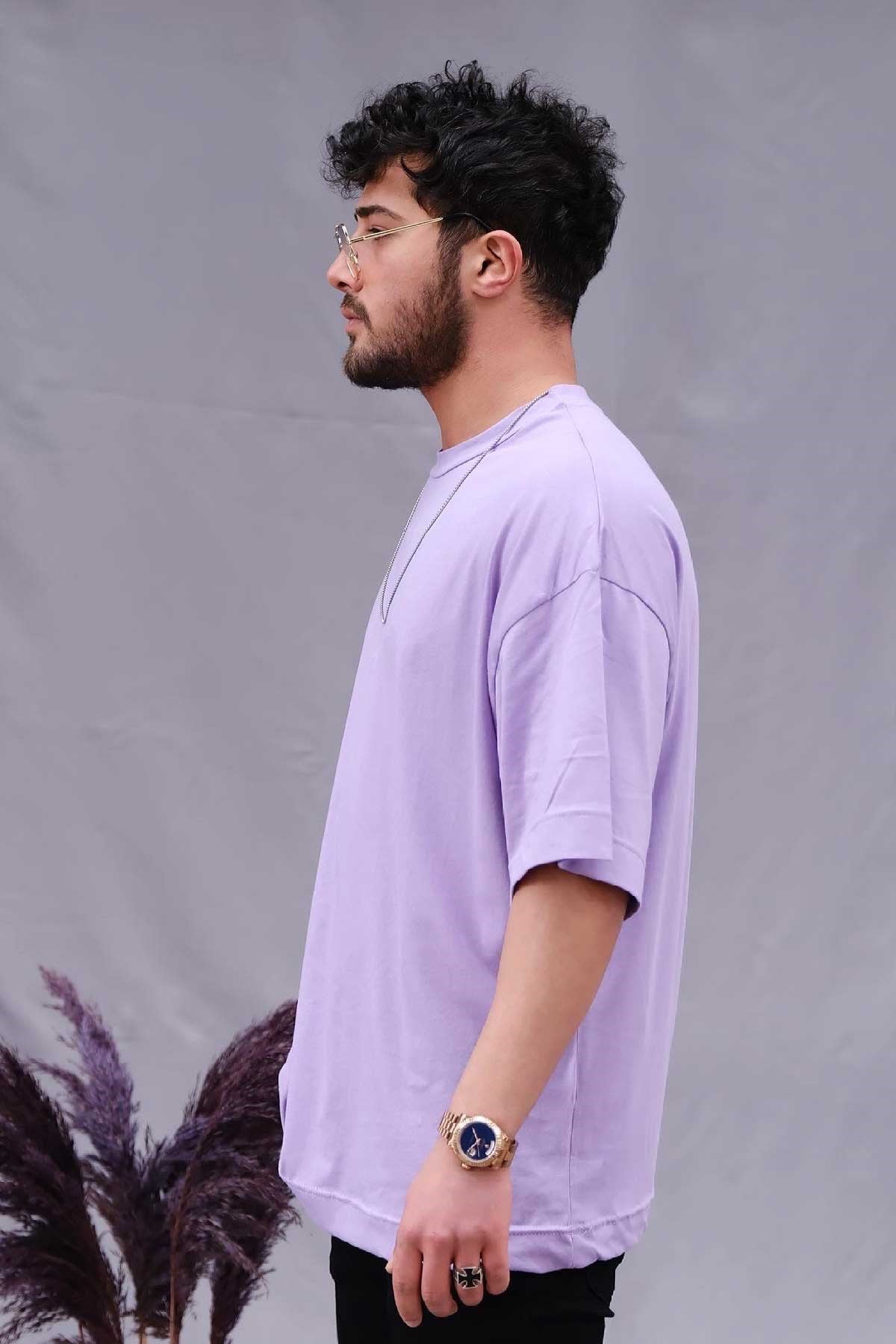 Oversize Lila Basic T-Shirt