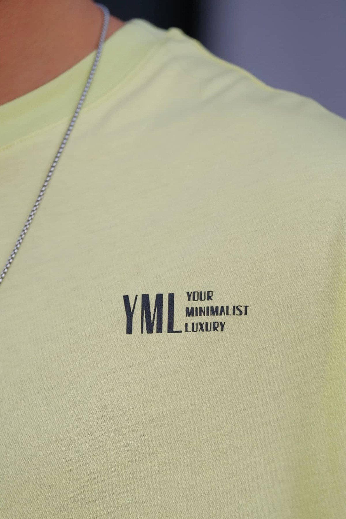Oversize Minimalist Sarı T-Shirt