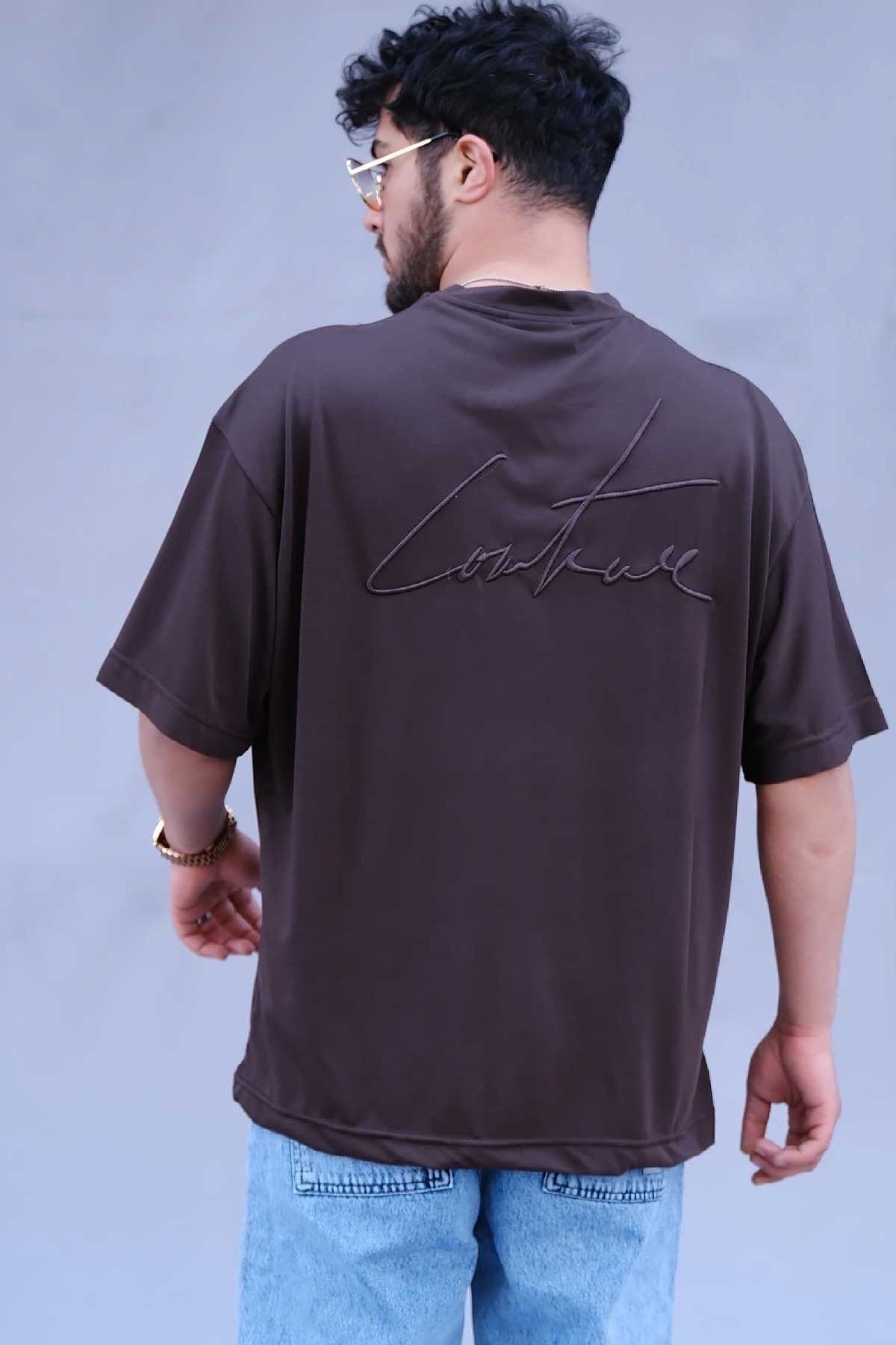 Oversize Nakış İşlemeli T-Shirt