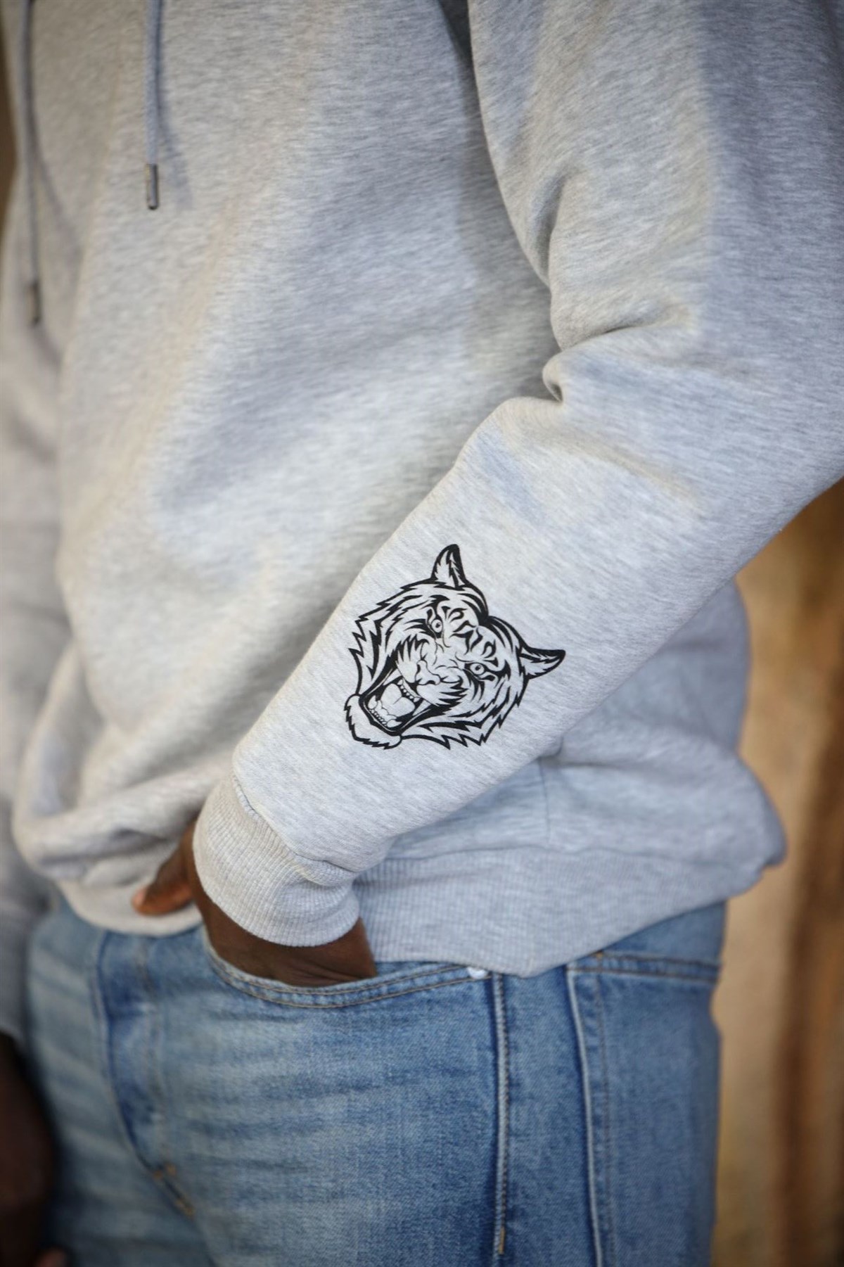 OVERSIZE NEW YORK KAPÜŞONLU SWEATSHIRT GRİ