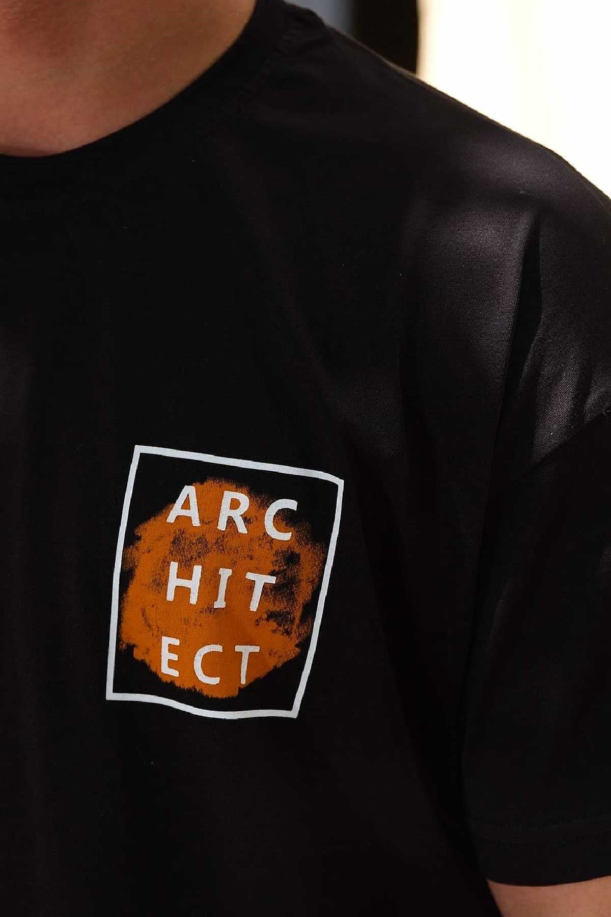 Oversize Siyah Architect T-Shirt