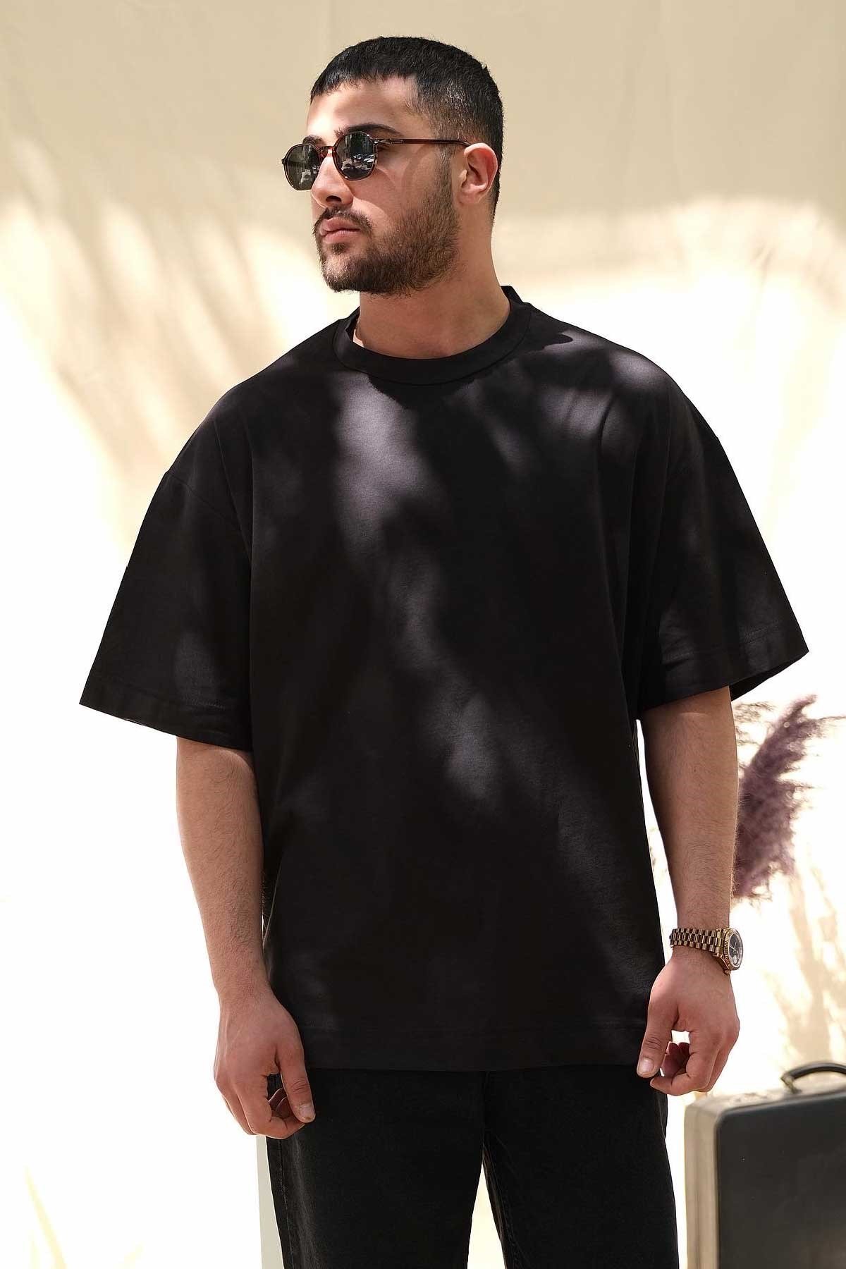 Oversize Siyah Basic T-Shirt