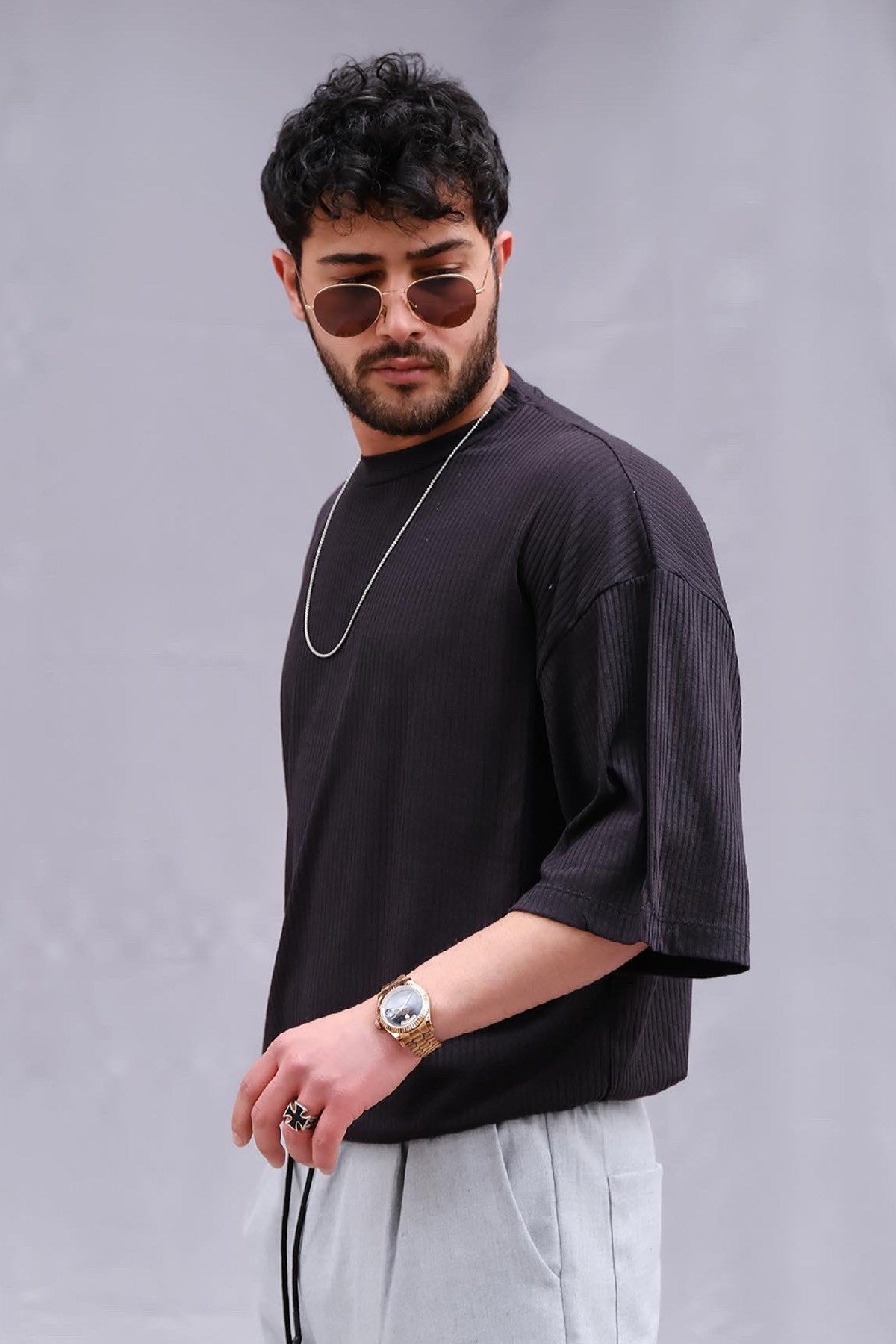 Oversize Siyah Basic T-Shirt