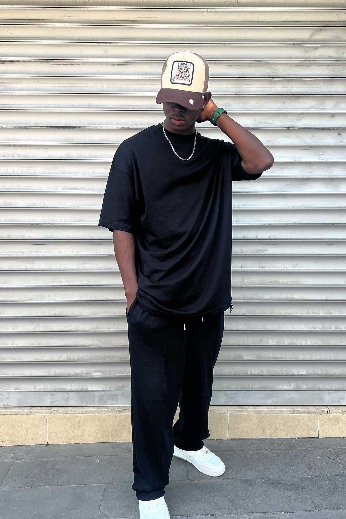 Oversize Siyah Basic T-Shirt