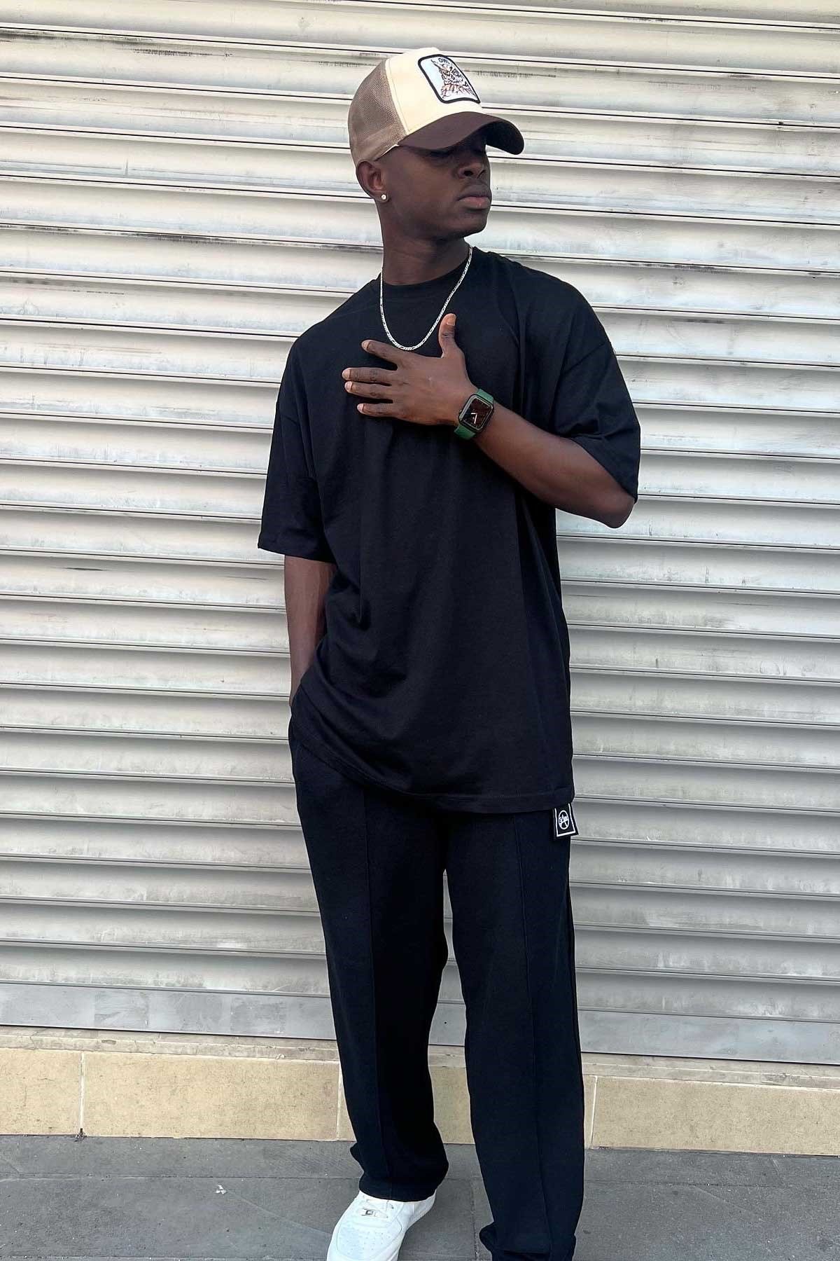 Oversize Siyah Basic T-Shirt