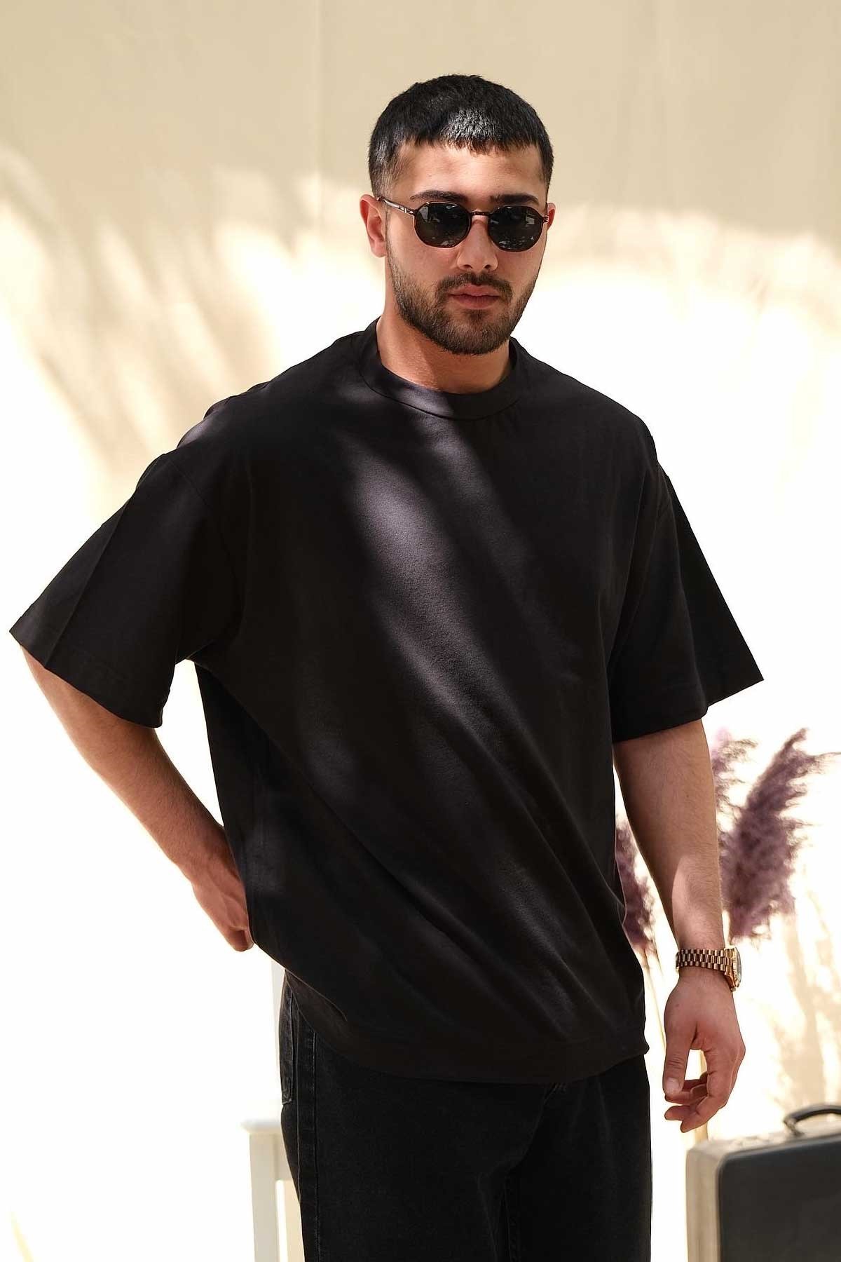 Oversize Siyah Basic T-Shirt