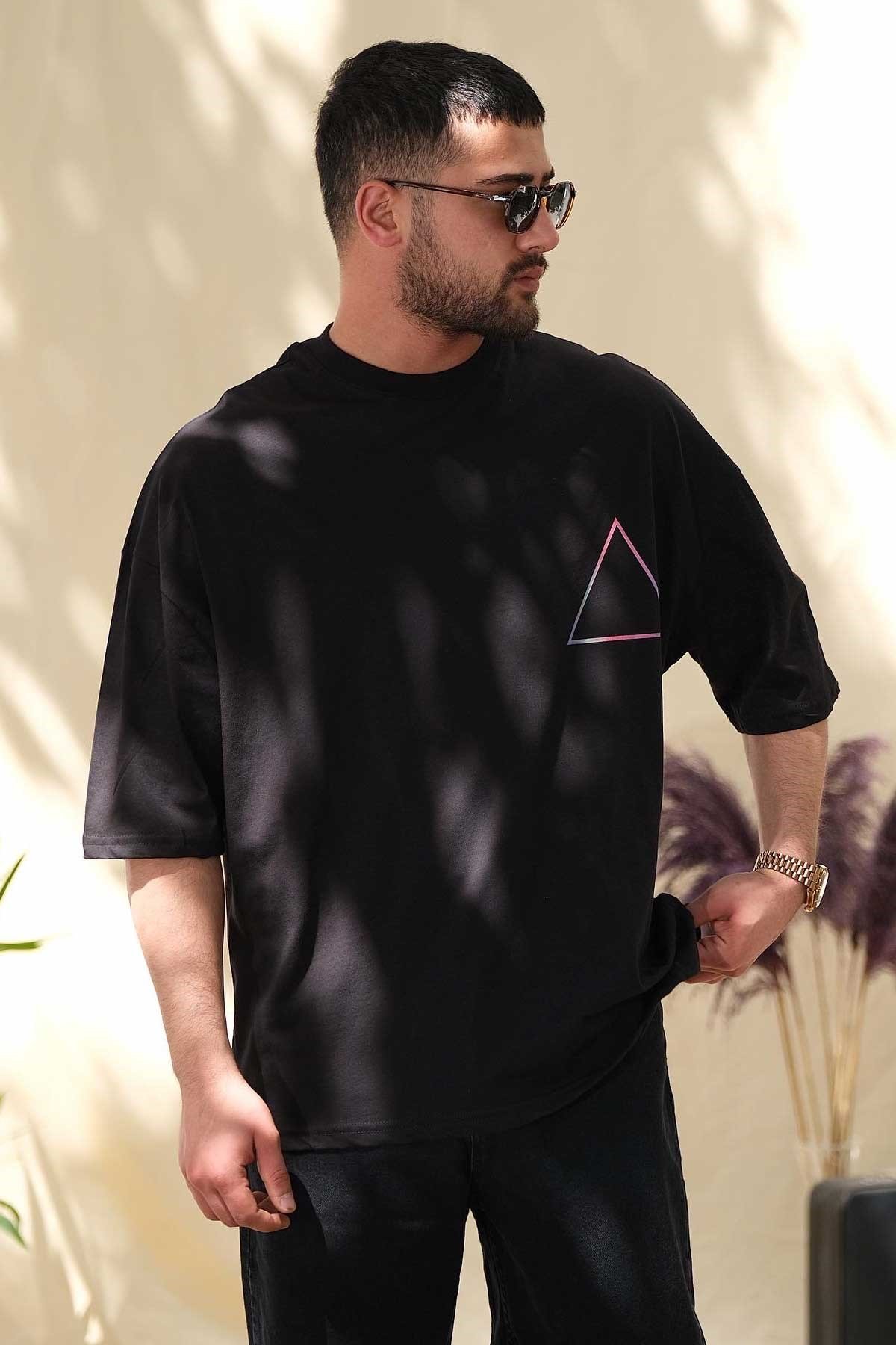 Oversize Siyah Butterfly T-Shirt