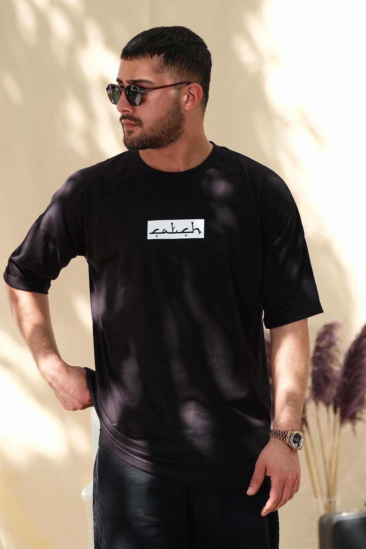 Oversize Siyah Catch T-Shirt
