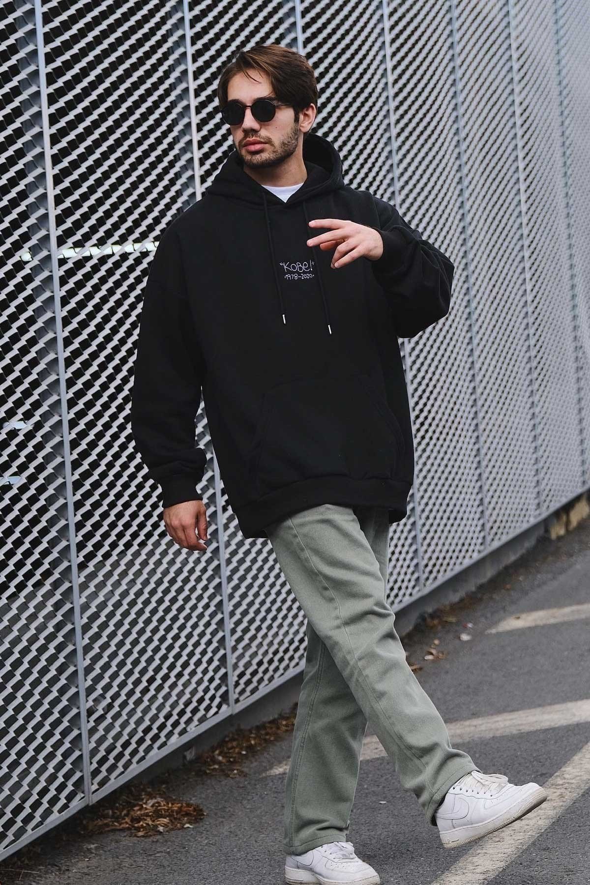 Oversize Siyah Kobe Sweatshirt