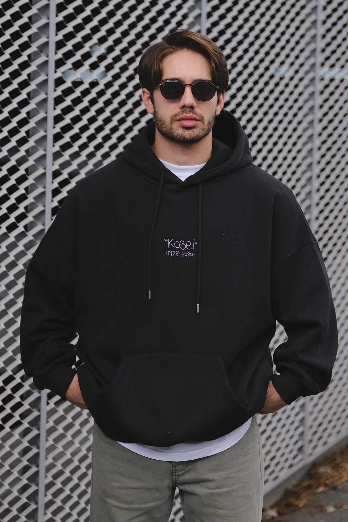 Oversize Siyah Kobe Sweatshirt