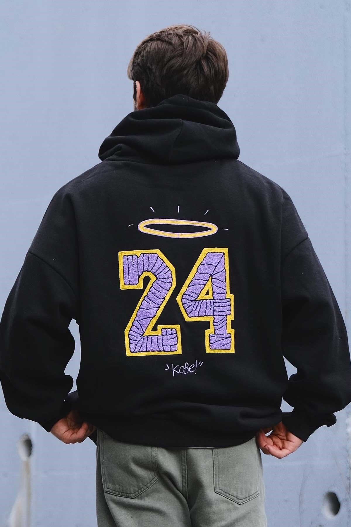 Oversize Siyah Kobe Sweatshirt