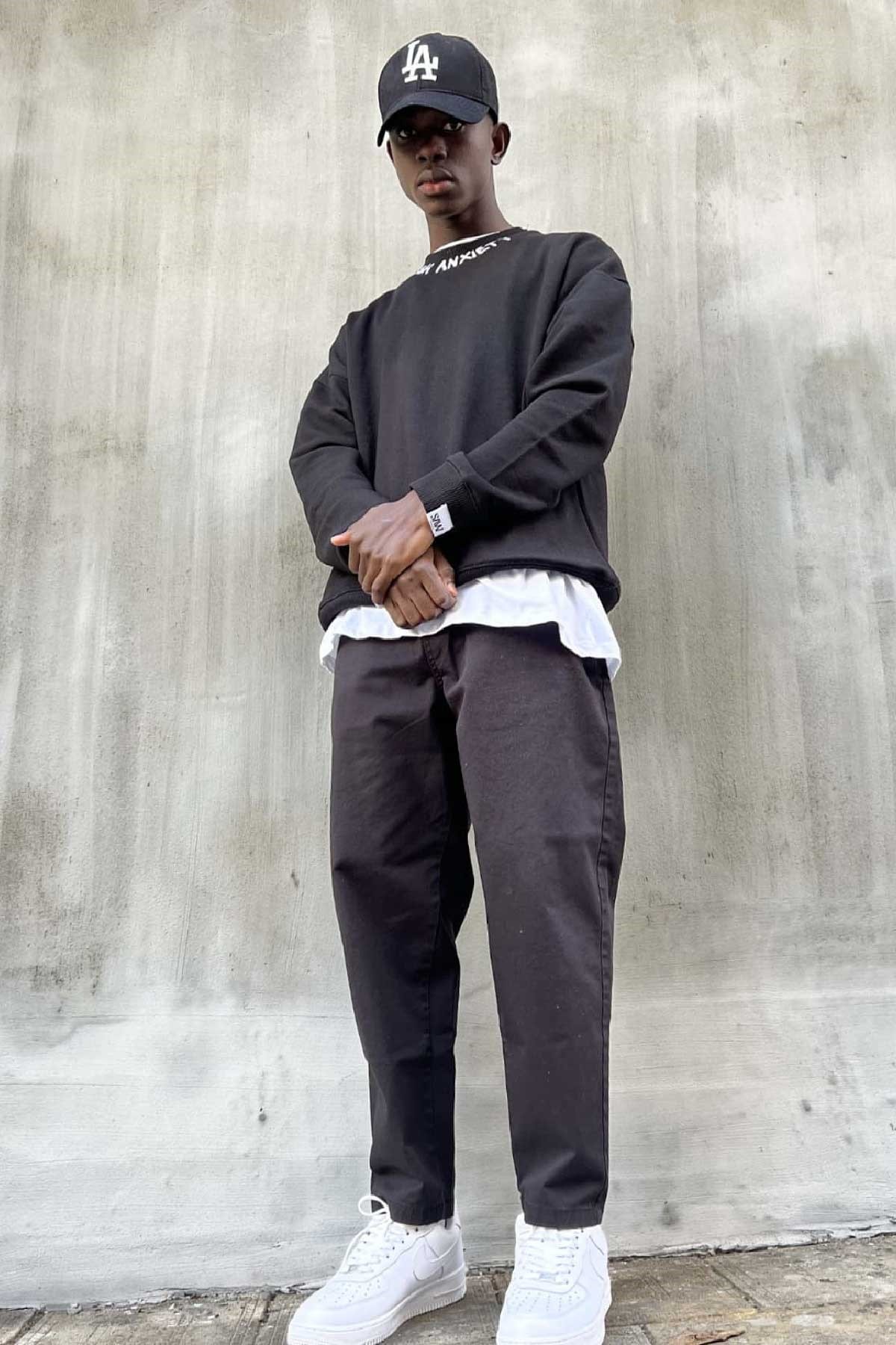Oversize Siyah Sweatshirt