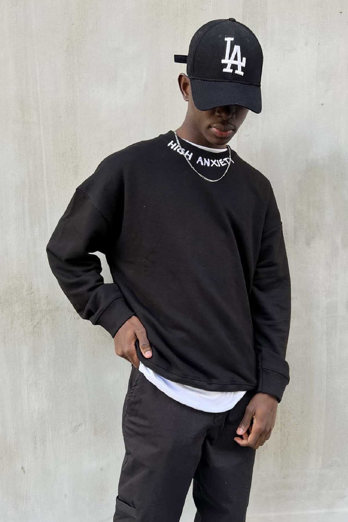 Oversize Siyah Sweatshirt