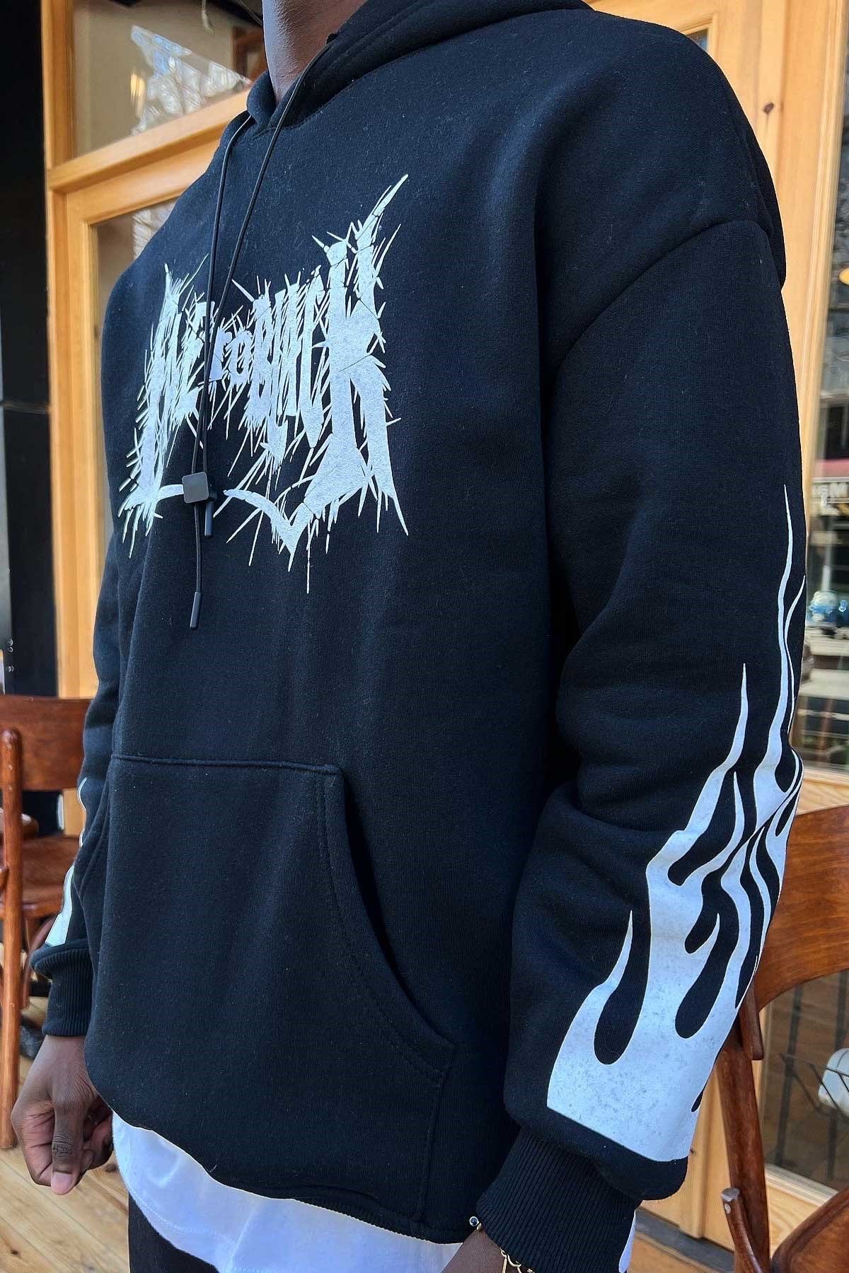 Oversize Siyah Sweatshirt