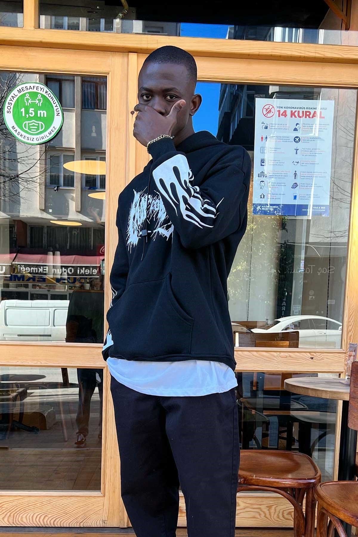 Oversize Siyah Sweatshirt
