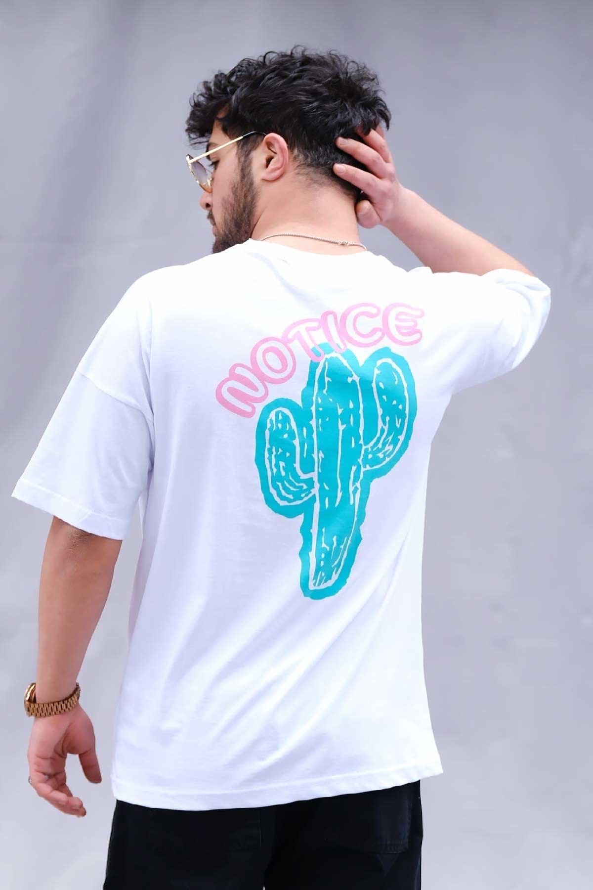 Oversize T-Shirt Beyaz Notice