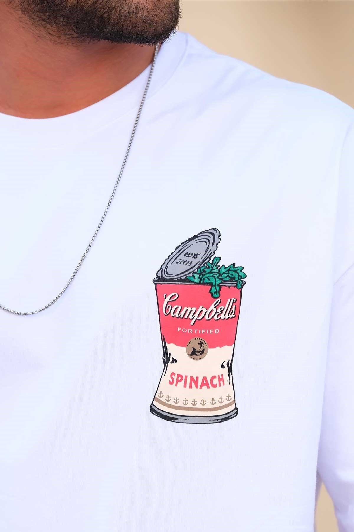 Oversize T-Shirt Beyaz Spinach