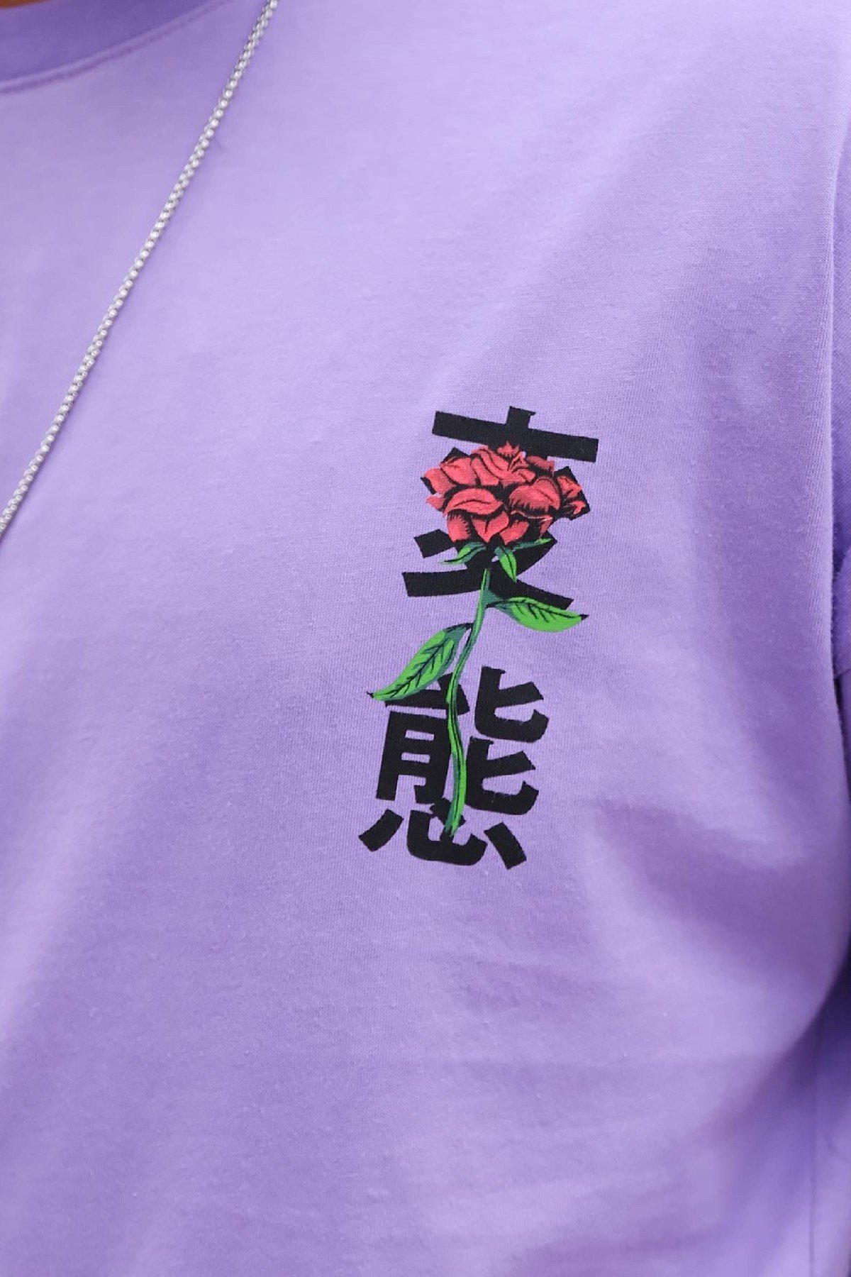 Oversize T-Shirt Mor Gül