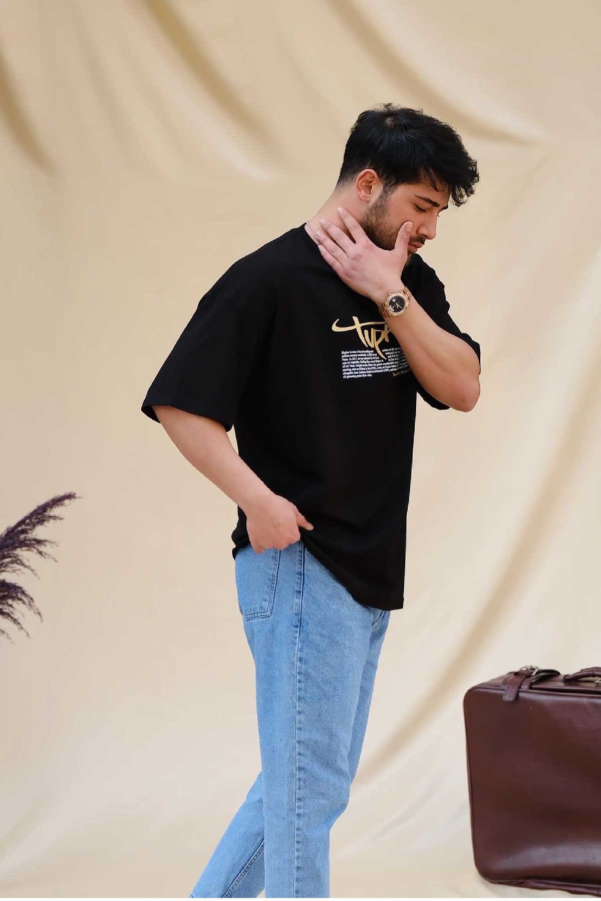 Oversize T-Shirt Siyah Tupac