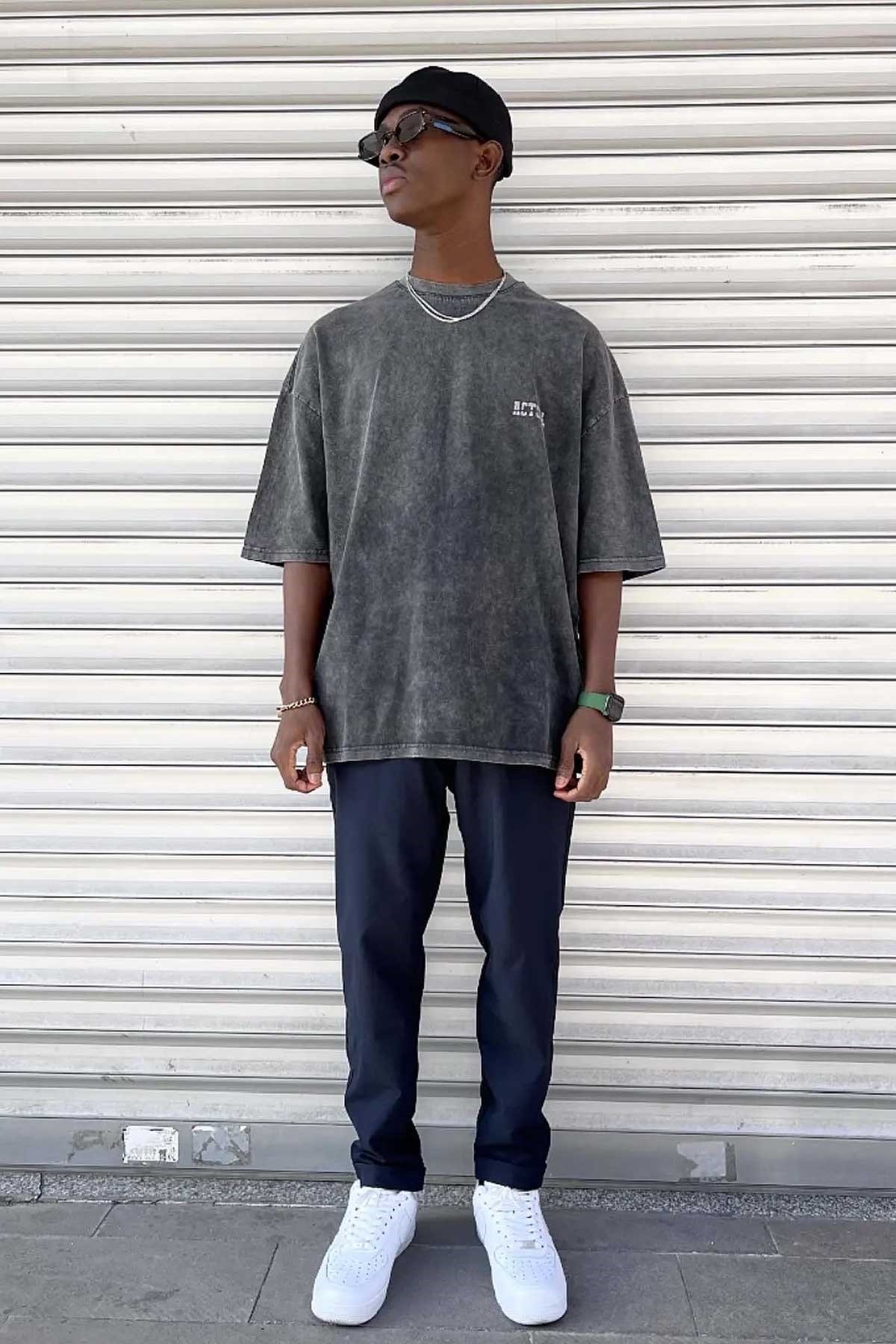 Oversize Yıkamalı Actual T-Shirt