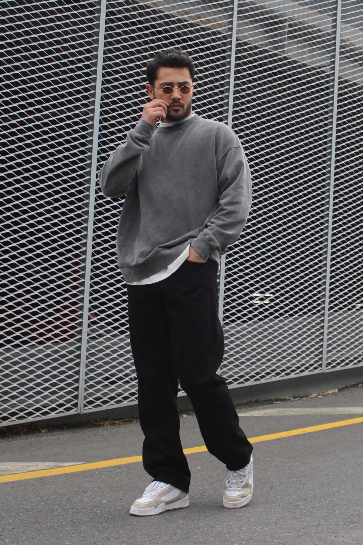 Oversize Yıkamalı Sweatshirt