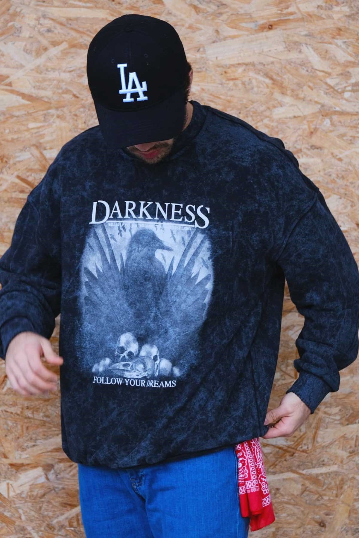 Oversize Yıkamalı Sweatshirt