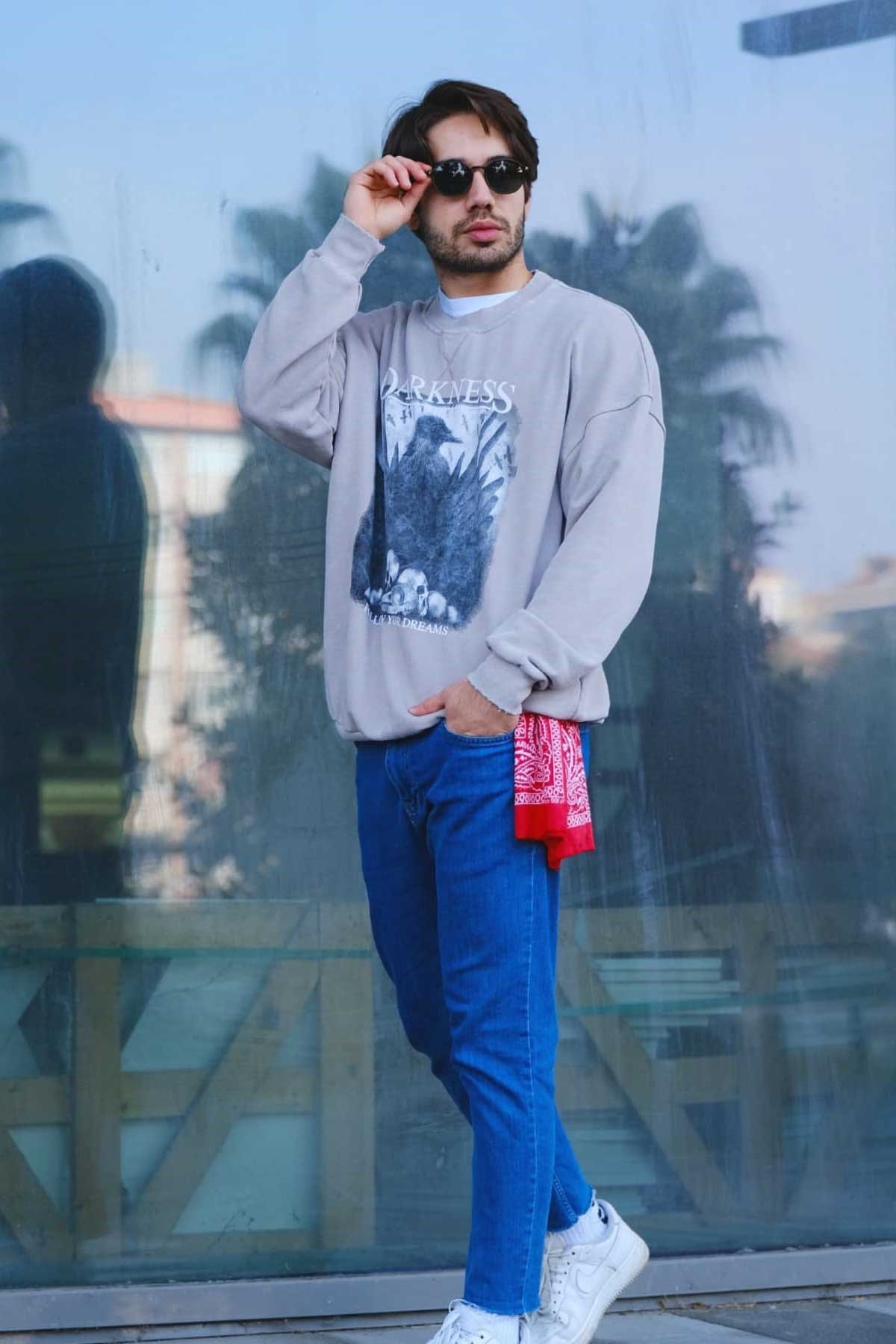 Oversize Yıkamalı Sweatshirt