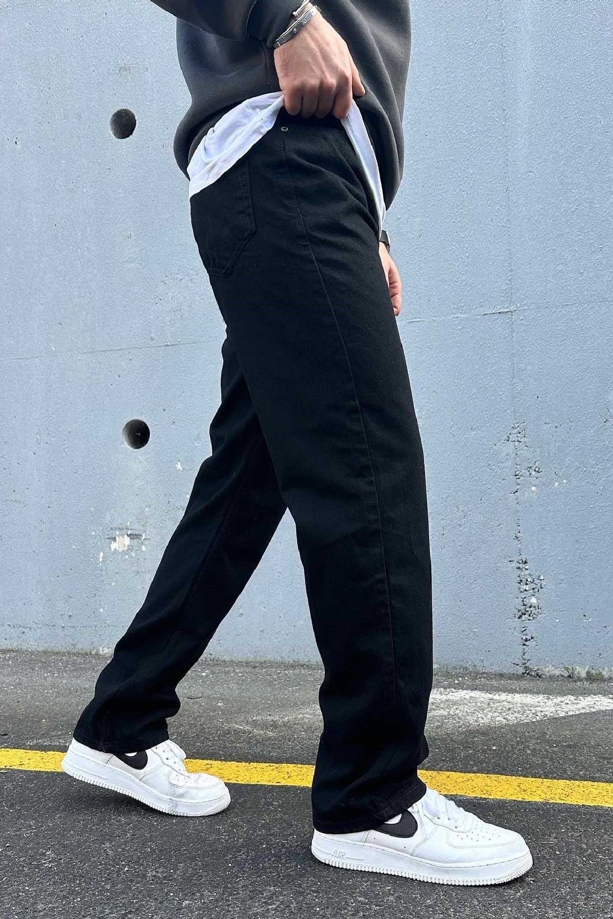 Siyah Basic Baggy Jean