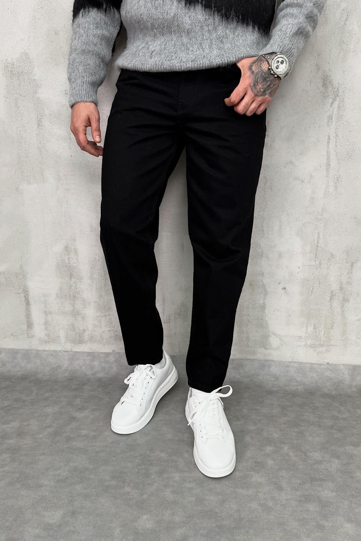 Siyah Basic Boyfriend Pantolon