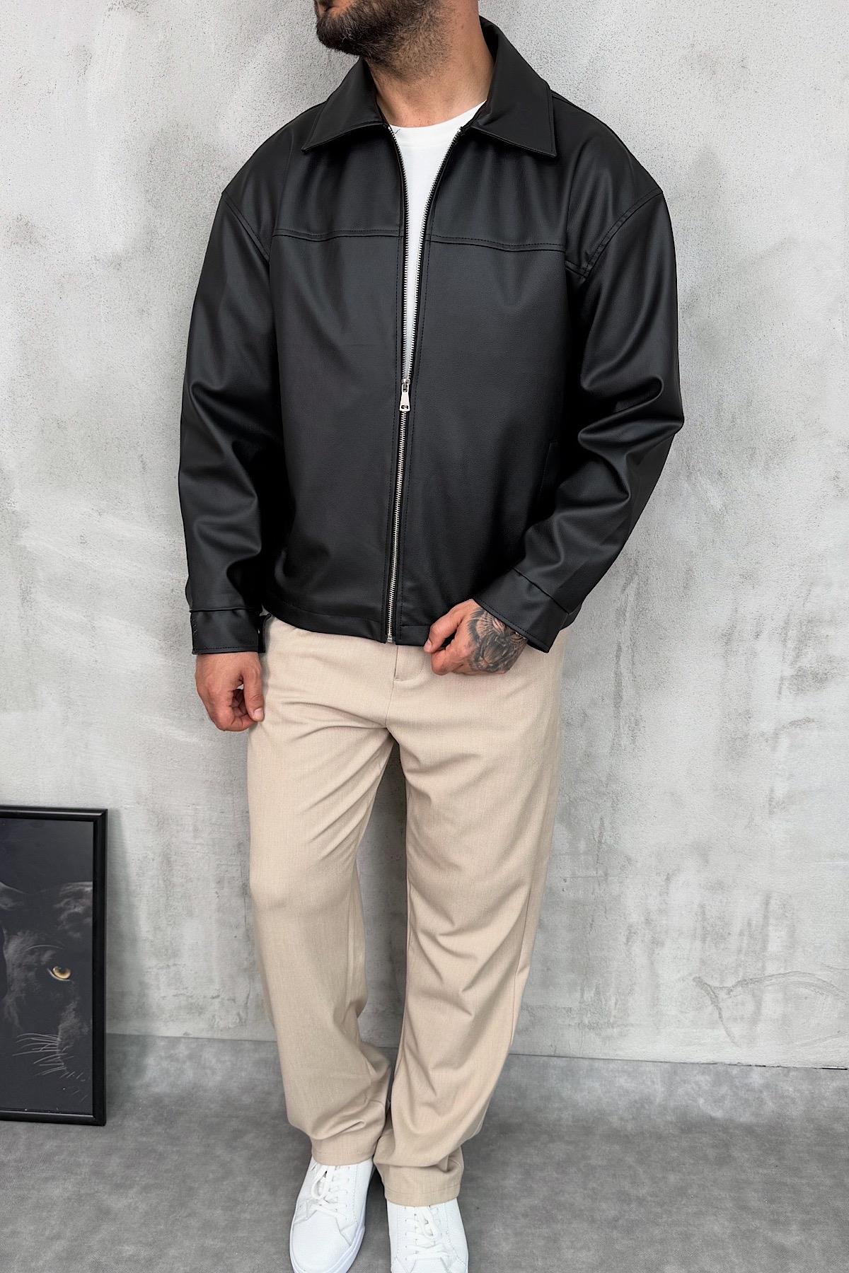 Siyah Basic Deri Ceket