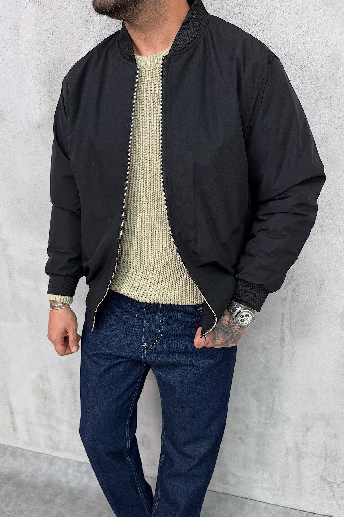 Siyah Basic Kolej Ceket