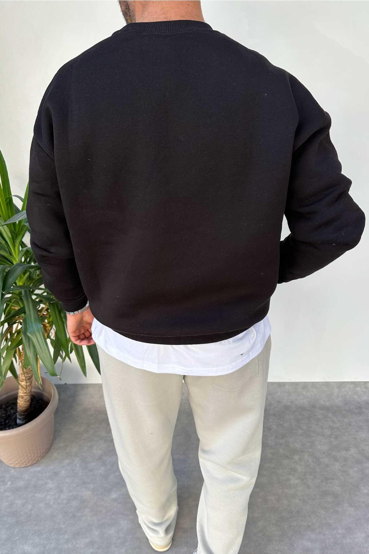 Siyah Baskılı Sweat