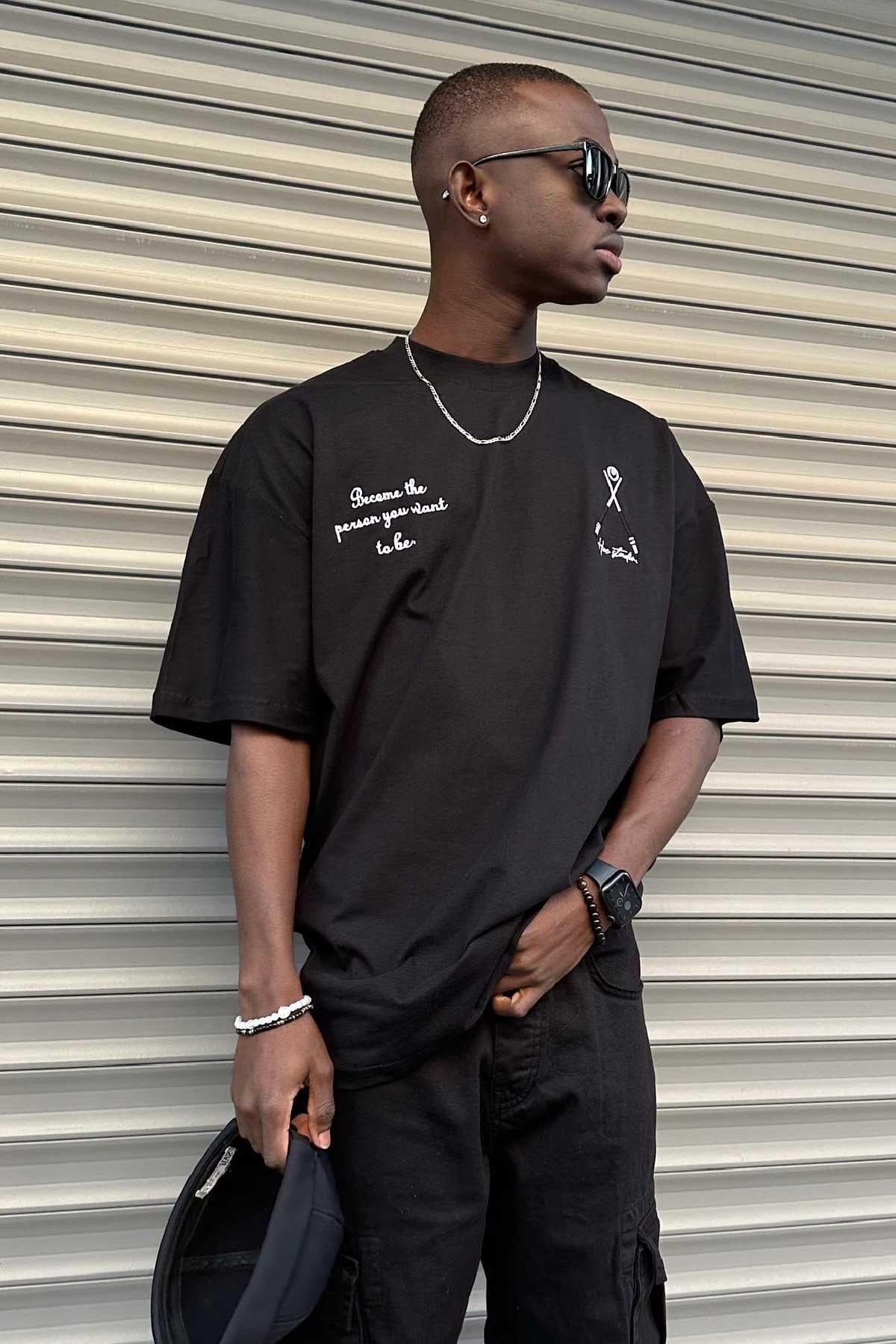 Siyah Baskılı T-Shirt