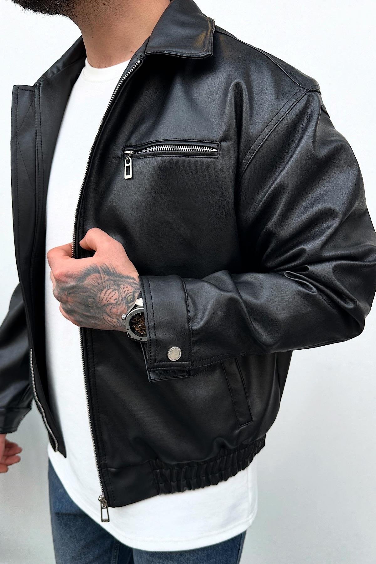 Siyah Deri Ceket